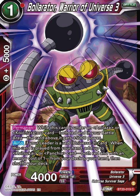 Bollarator, Warrior of Universe 3 Card Front
