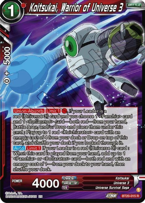 Koitsukai, Warrior of Universe 3 Card Front