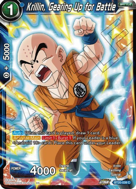 Krillin, Gearing Up for Battle Card Front