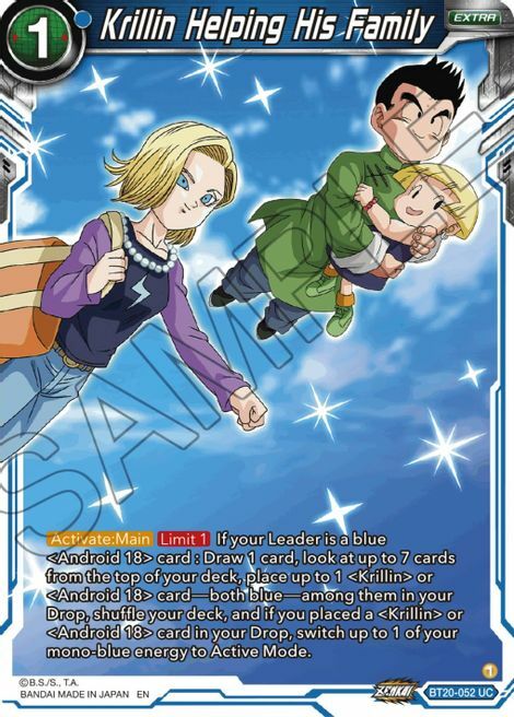 Krillin Helping His Family Card Front