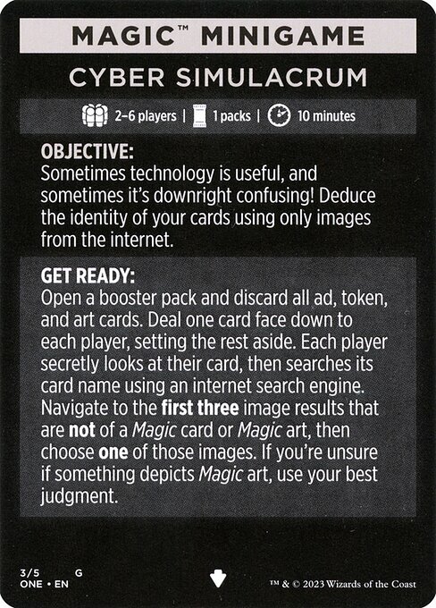 Magic Minigame: Cyber Simulacrum Card Front