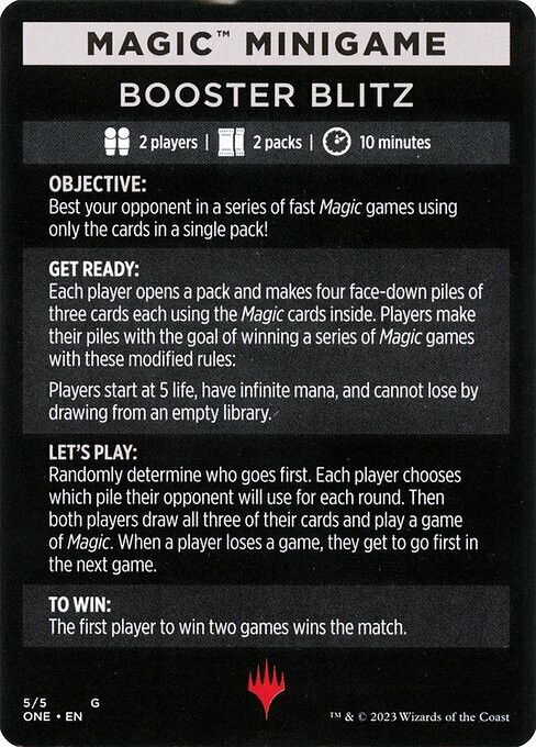 Magic Minigame: Booster Blitz Card Front
