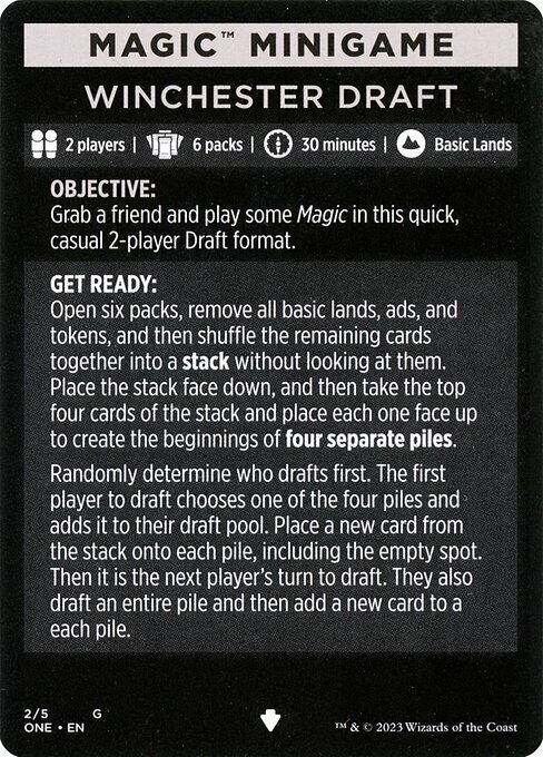 Magic Minigame: Winchester Draft Card Front