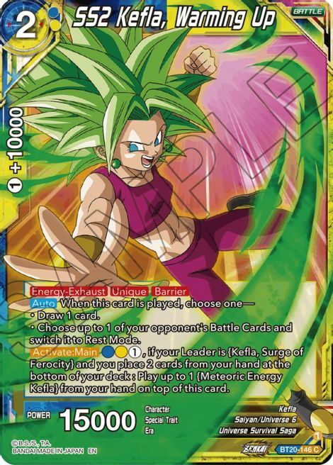 SS2 Kefla, Warming Up Card Front