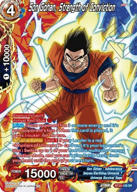 Son Gohan, Strength of Conviction Card Front