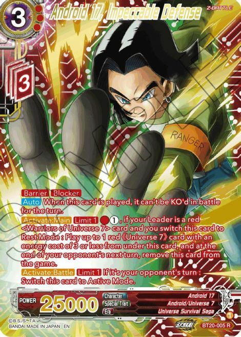 Android 17, Impeccable Defense Card Front