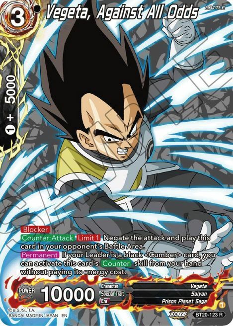 Vegeta, Against All Odds Card Front