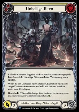 Unhallowed Rites - Yellow Card Front