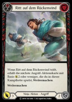 Ride the Tailwind - Red Card Front