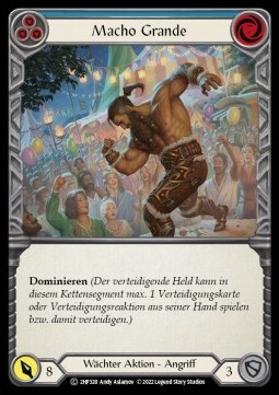 Macho Grande (Blue) Card Front
