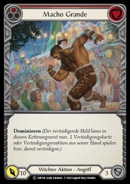 Macho Grande (Red) Card Front