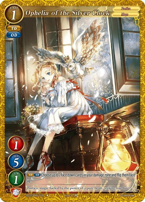 Ophelia of the Silver Clock Card Front