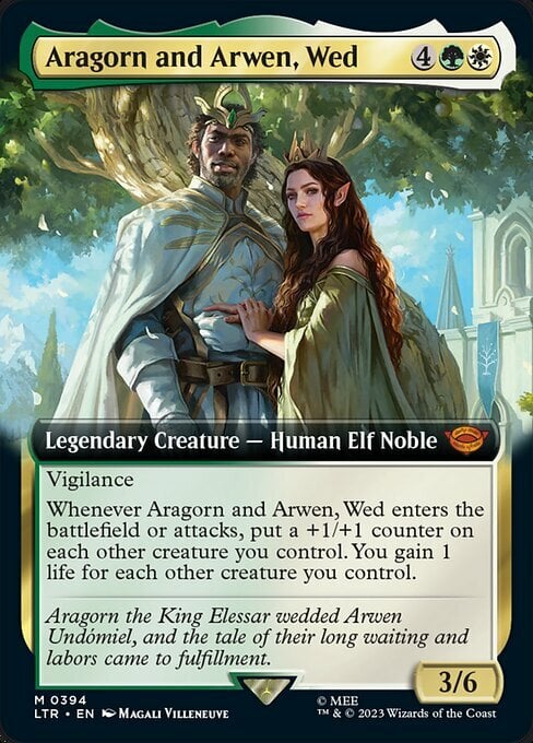 Aragorn y Arwen, desposados Frente