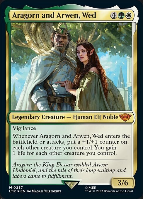 Aragorn y Arwen, desposados Frente