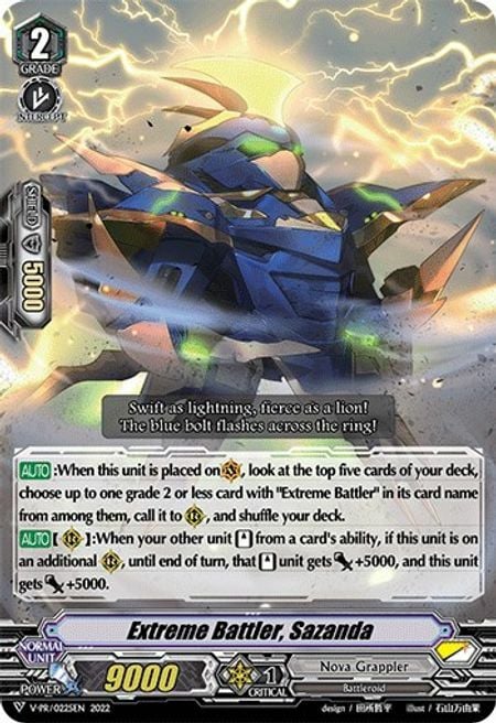 Extreme Battler, Sazanda Card Front