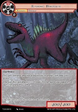 Rushing Dinosaur Card Front