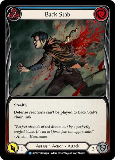 Back Stab - Blue Card Front