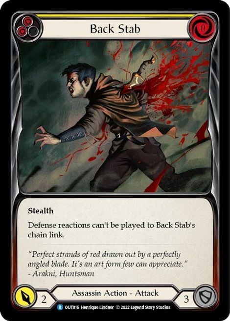 Back Stab - Yellow Card Front