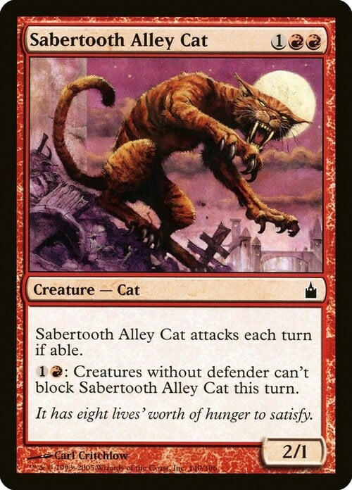 Sabertooth Alley Cat Card Front