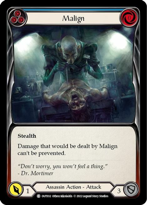 Malign - Blue Card Front