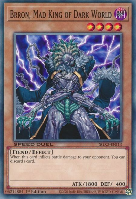 Brron, Mad King of Dark World Card Front