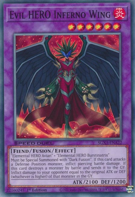 Evil HERO Inferno Wing Card Front