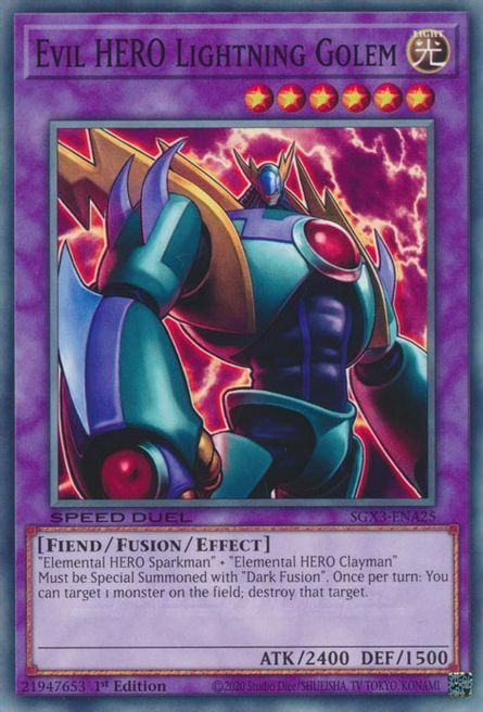 Evil HERO Lightning Golem Card Front