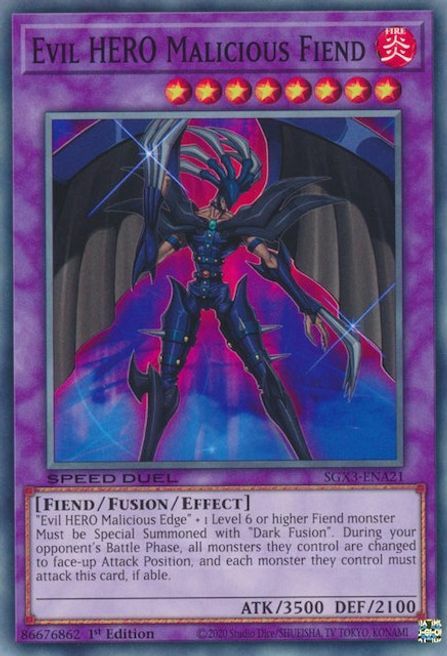 Evil HERO Malicious Fiend Card Front