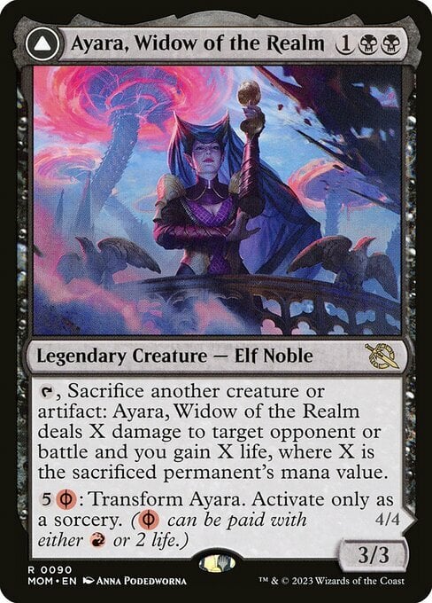 Ayara, Widow of the Realm // Ayara, Furnace Queen Card Front