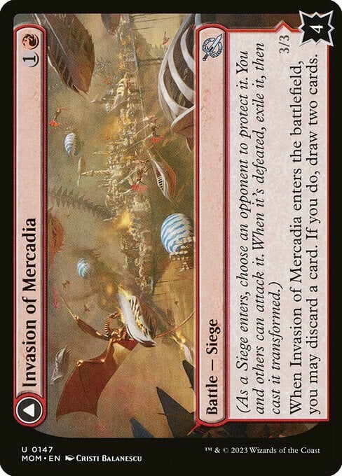 Invasion of Mercadia // Kyren Flamewright Card Front
