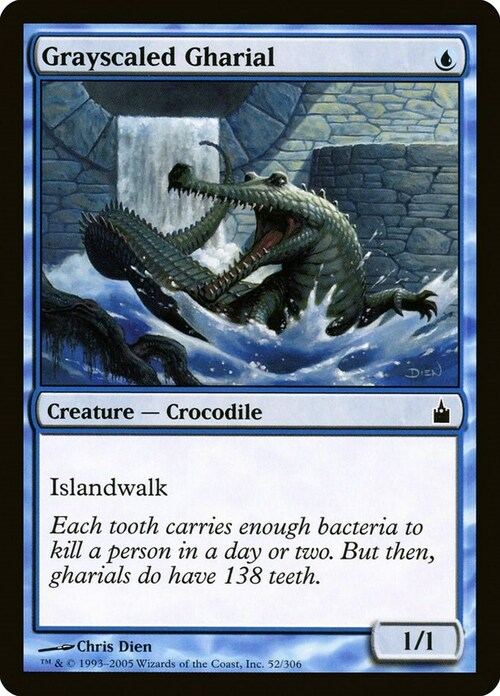 Grayscaled Gharial Card Front