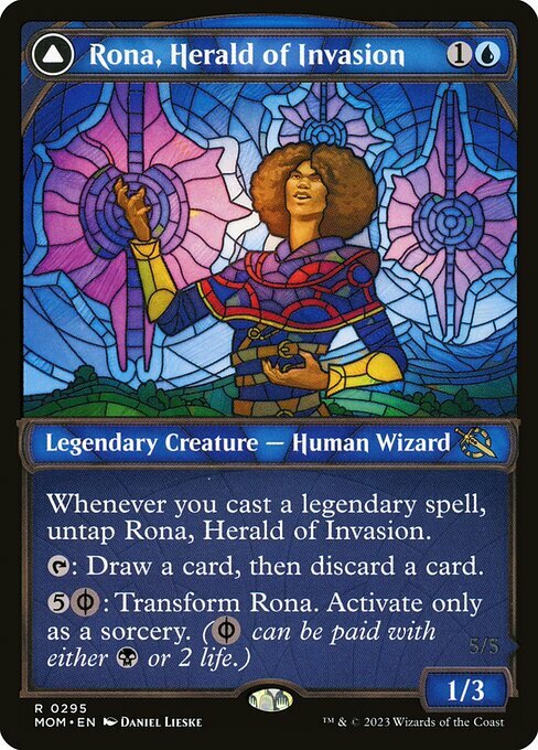 Rona, Herald of Invasion // Rona, Tolarian Obliterator Card Front