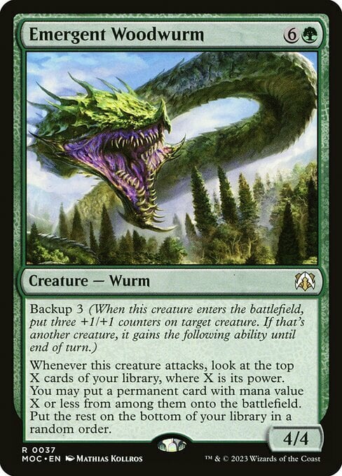 Wurm della Foresta Emergente Card Front
