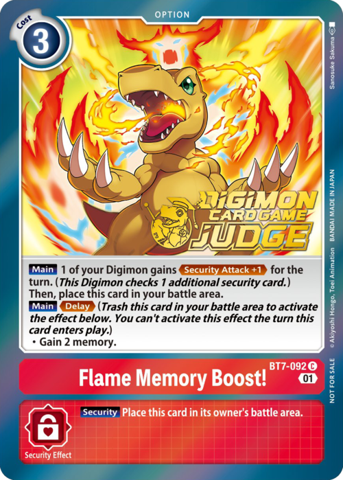 Flame Memory Boost! Card Front