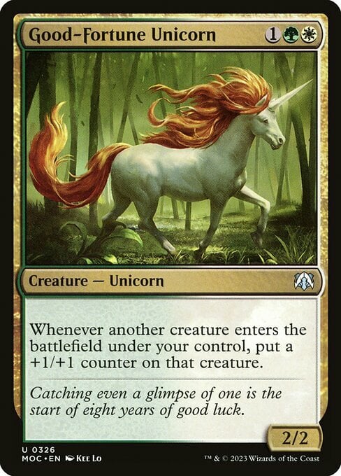 Good-Fortune Unicorn Card Front