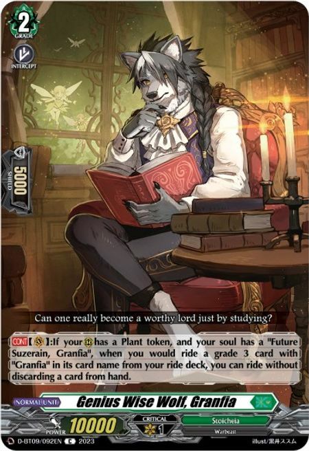 Genius Wise Wolf, Granfia Card Front