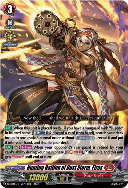 Hunting Gatling of Dust Storm, Firas Card Front