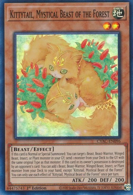Kittytail, Mystical Beast of the Forest Card Front