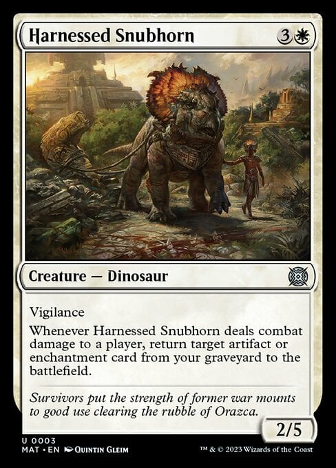 Harnessed Snubhorn Card Front