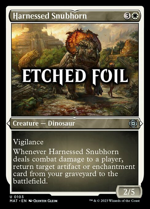 Harnessed Snubhorn Card Front
