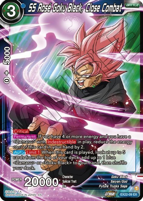 SS Rose Goku Black, Close Combat Card Front