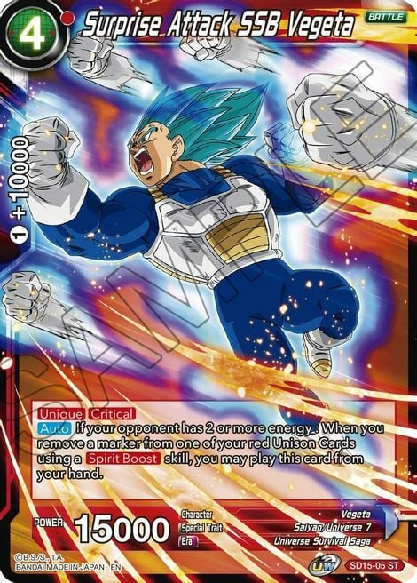 Surprise Attack SSB Vegeta Card Front