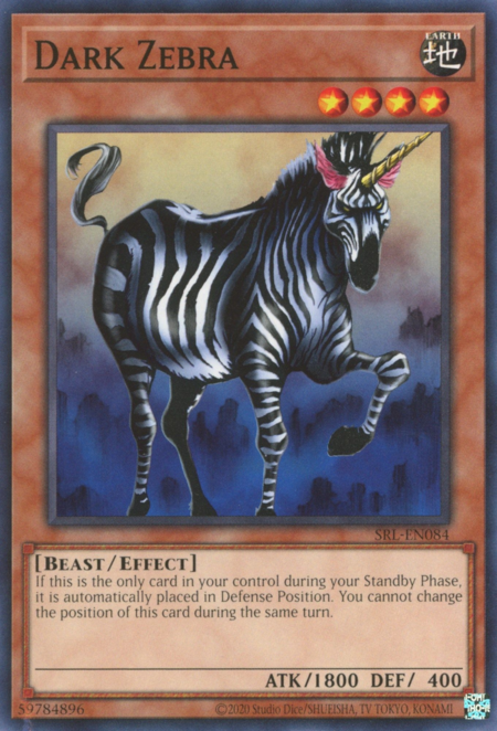 Zebra Oscura Card Front