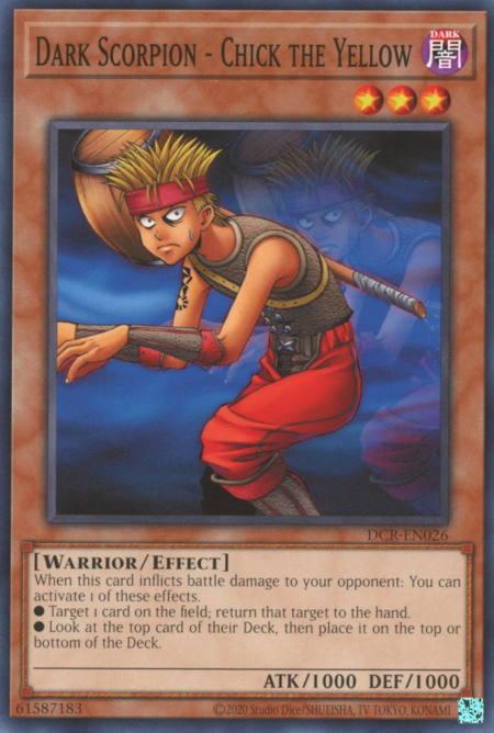 Dark Scorpion - Chick the Yellow Card Front