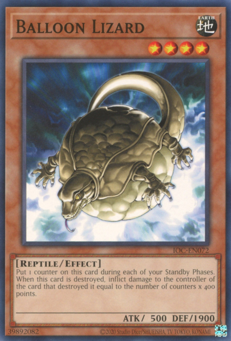 Balloon Lizard Card Front