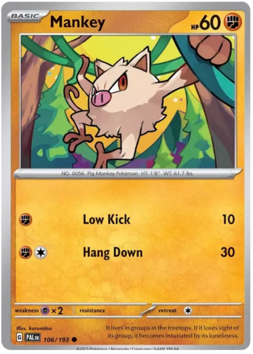 Mankey Card Front