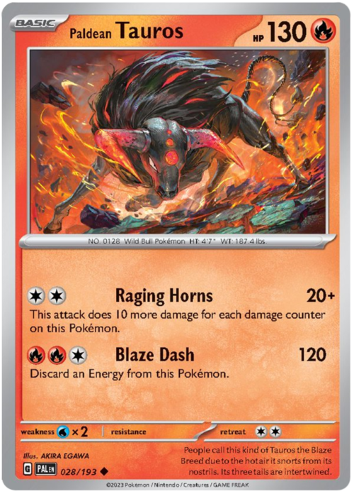 Paldean Tauros Card Front