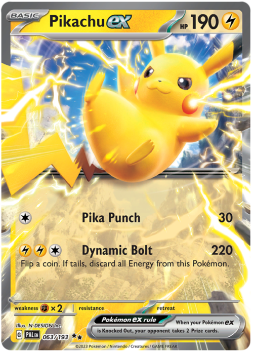 Pikachu ex Card Front
