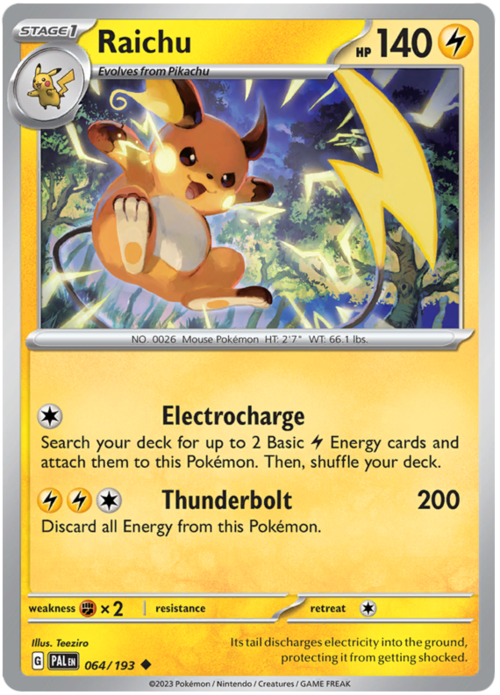 Raichu Card Front