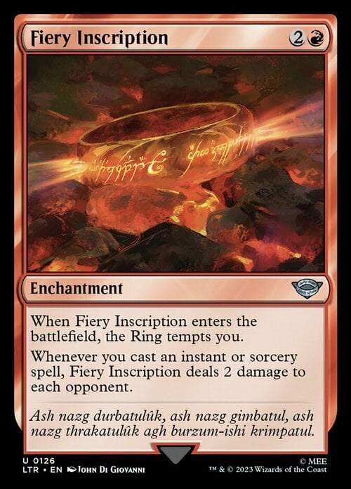 Fiery Inscription Card Front